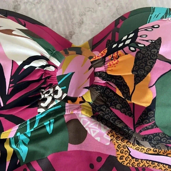 Bleu Rod Beattie Draped Bandeau Swim Tankini and Bikini Bottom Size 8 - Picture 8 of 10